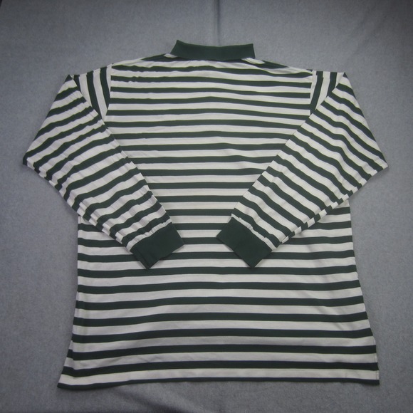 Ralph Lauren Polo Golf Shirt Mens XXL Green Striped Long Sleeve Rugby Preppy - Picture 6 of 12